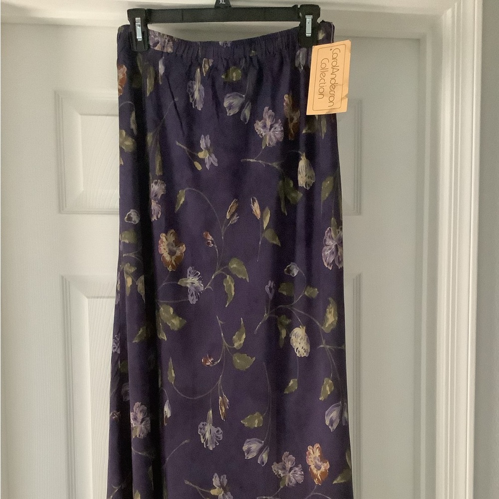 Carole Anderson Collection NWT Vintage Maxi Skirt Purple Green A-Line Cocktail